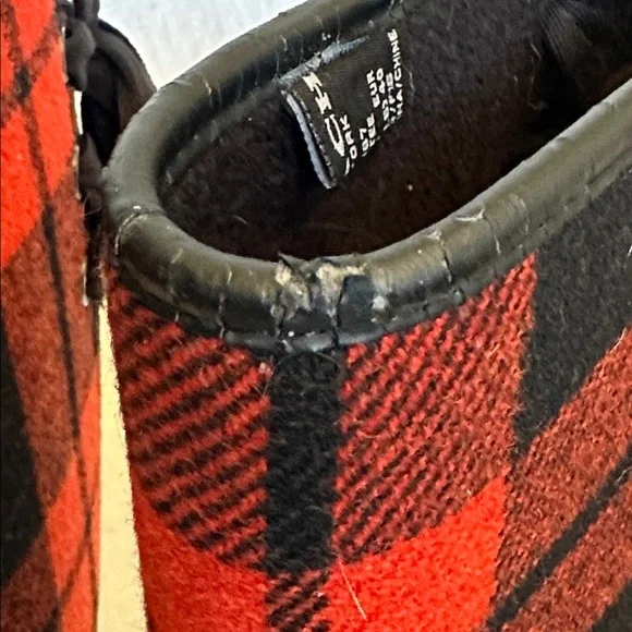 Coach Womens Tristee Black Red Plaid Rubber Lace-Up Knee High Rain Boots Size 10 - Picture 12 of 13